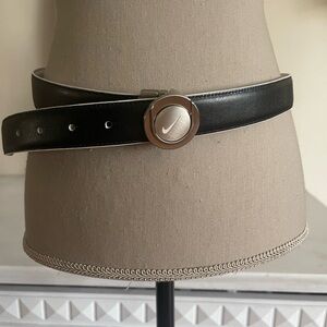 Nike Reversible Black and White Belt with Silver Logo Buckle